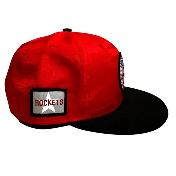 Houston Rockets New Era NBA 9Fifty SnapBack Hat  Two Tone Red Black Adjustable - Picture 2 of 7